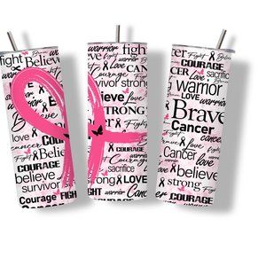 Breast Cancer Awareness Pink 20oz Skinny Tumbler
